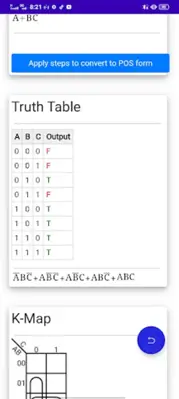 Boolean Simplifier android App screenshot 0