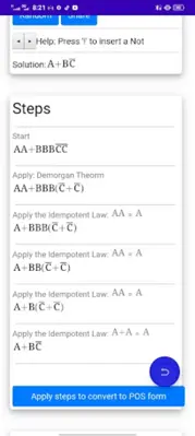 Boolean Simplifier android App screenshot 3