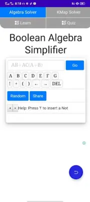 Boolean Simplifier android App screenshot 4